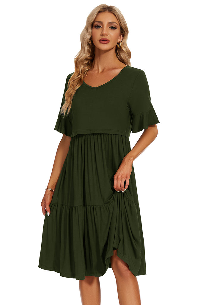 Ruffle Maternity Nursing Dress Smallshow Ruffle Maternity Nursing Dress Smallshow