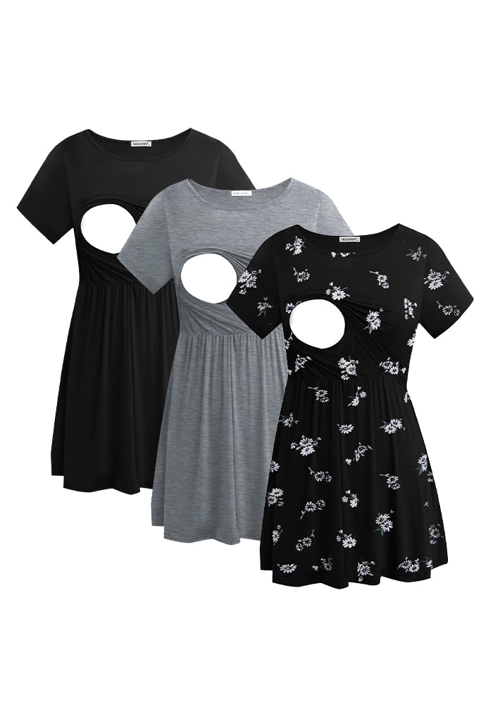 Draped Front Maternity Nursing Tops 3-Pack – Smallshow