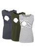 Deep Grey-Army Green-White Stripe