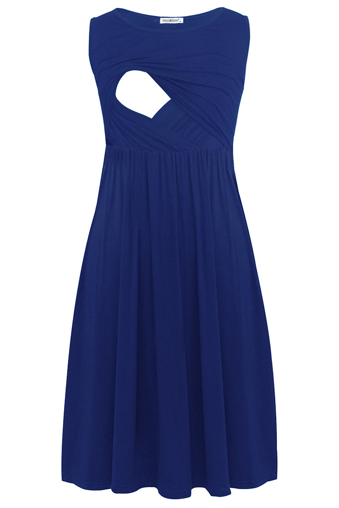 Summer Sleeveless Maternity Nursing Dress Navy / Large Summer Sleeveless Maternity Nursing Dress Navy / Large