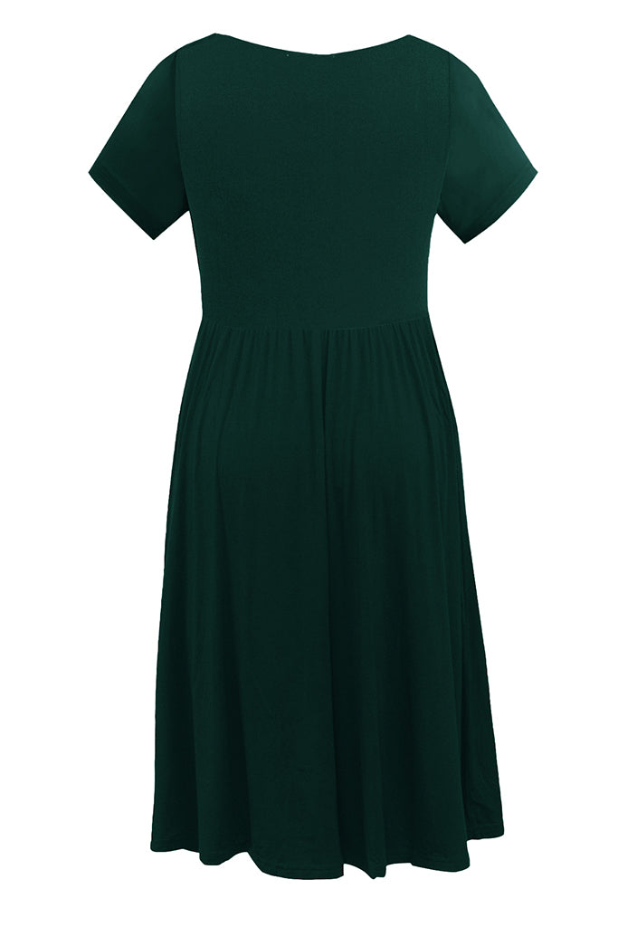 nursing dresses casual Jamicy Women's Dress Fashion Solid Color Short Sleeve Breastfeeding Clothing Pregnant for Breastfeeding This spring wrap midi maternity dress features with flutter short sleeve Nursing Short Dress With Long