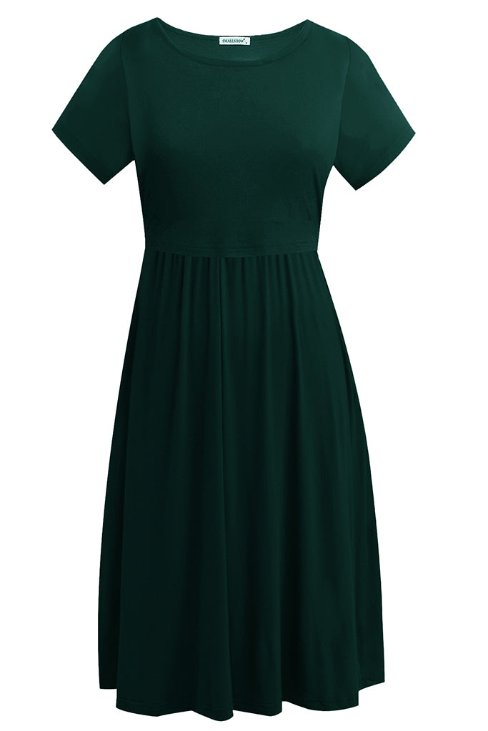 Short Sleeve Summer Nursing Dress Deep Green / Small Short Sleeve Summer Nursing Dress Deep Green / Small