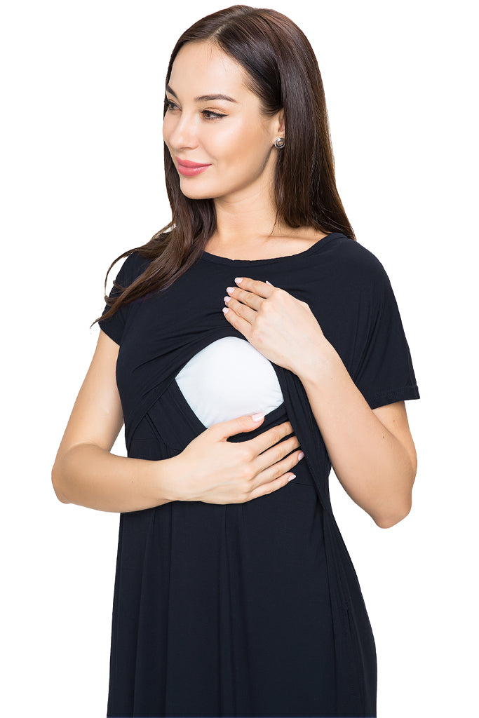 UILGO Short Sleeve Maxi Nursing Dress – Smallshow