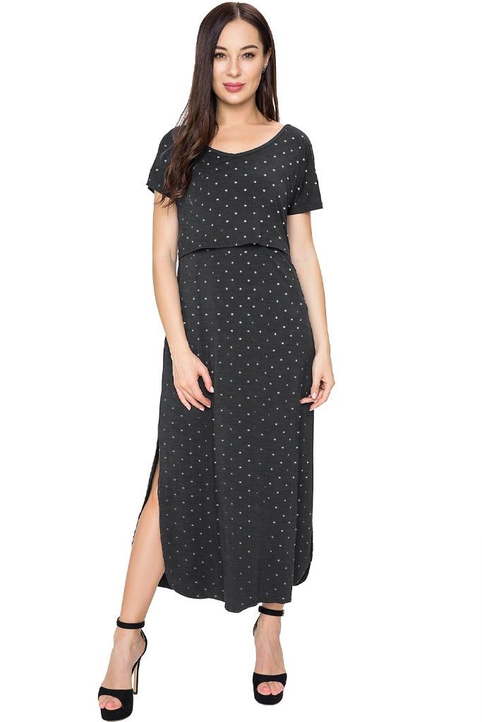 slim fit dress slacks Floral Nursing Maxi Dress-Smallshow SVP145 / Medium
