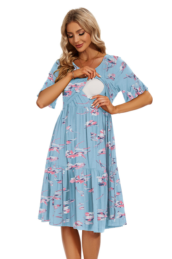 Ruffle Floral Nursing Dress – Smallshow