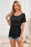 Smallshow Ribbed Short Sleeve Nursing Top