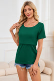 Smallshow Ribbed Short Sleeve Nursing Top