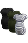 Black-Army Green-White Stripe