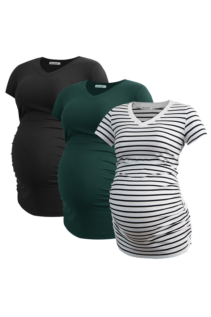 Black-Deep Green-White Stripe