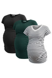 Black-Deep Green-White Stripe