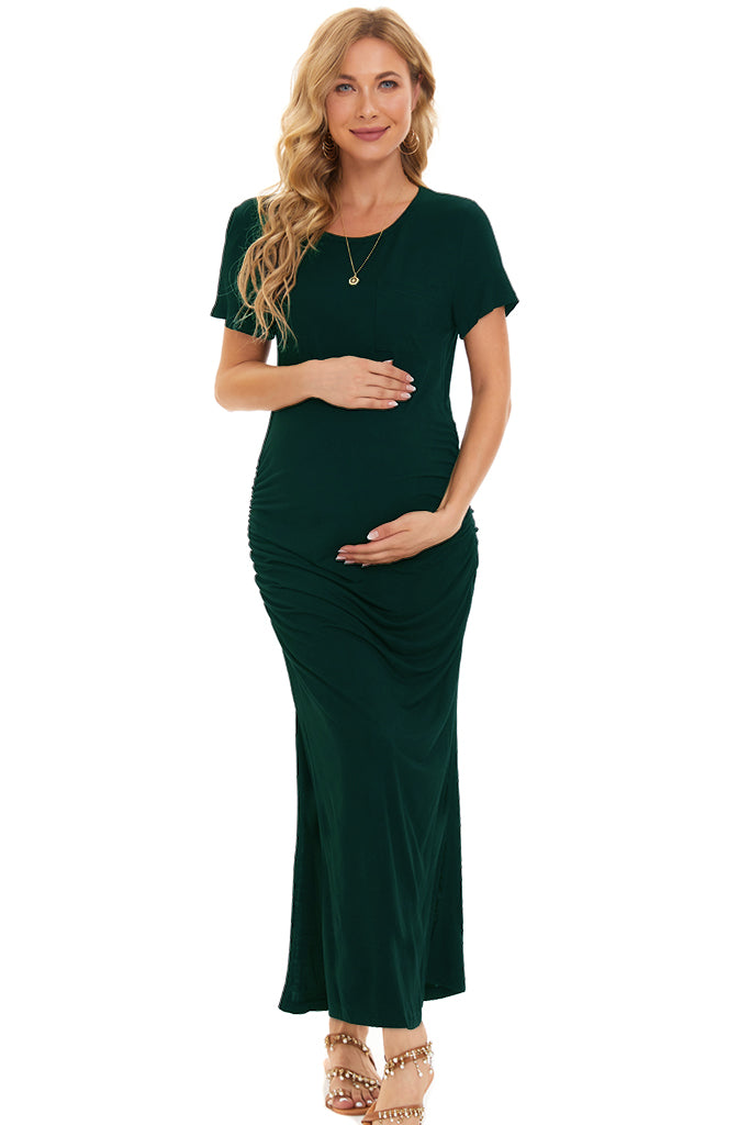 The Mom Store Navy Maternity Maxi Tier Dress