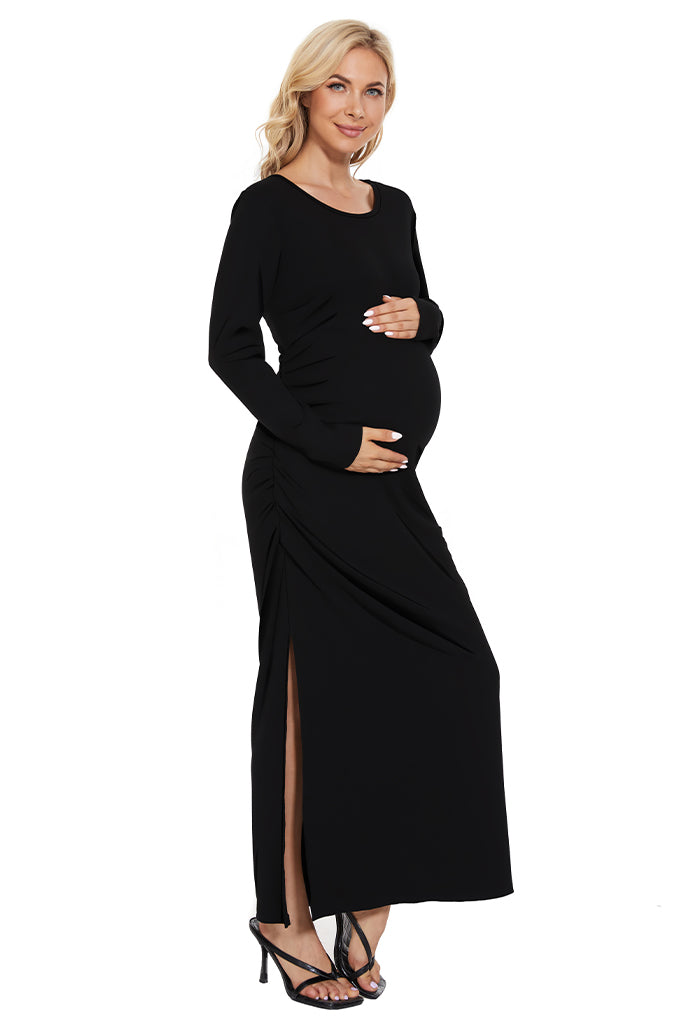 Smallshow Long Sleeve Maternity Maxi Dress