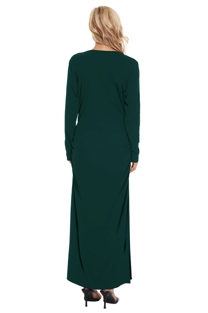 Long Sleeve Maternity Maxi Dress Grey Blue / X-Large Long Sleeve Maternity Maxi Dress Grey Blue / X-Large