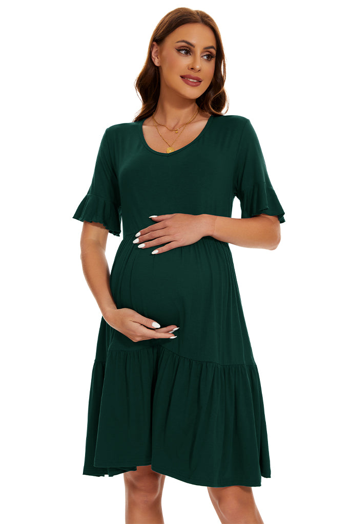 Robe Maternité Longue Smallshow - Sans Manches Tissu Respirant - Confort Grossesse - Taille Unique