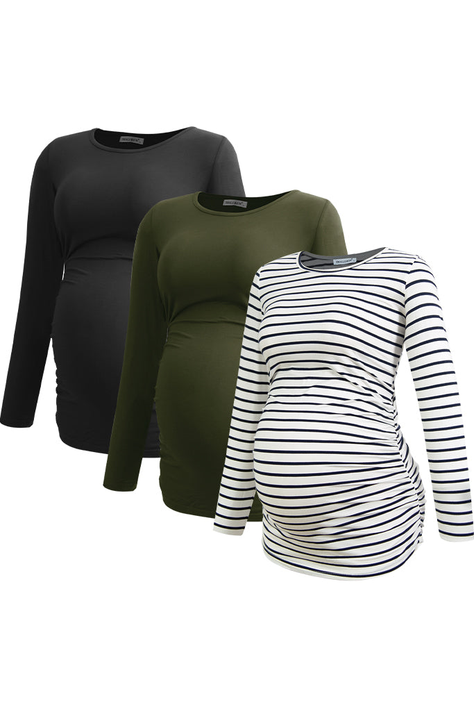 Black-Army Green-White Stripe