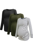 Black-Army Green-White Stripe