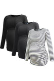 Black-Deep Grey-White Stripe