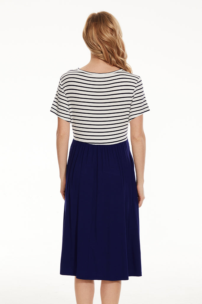 White Stripe-Navy